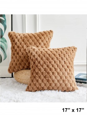 Pineapple Grid Soft Wool Fleece Feeling Cushion & Filler